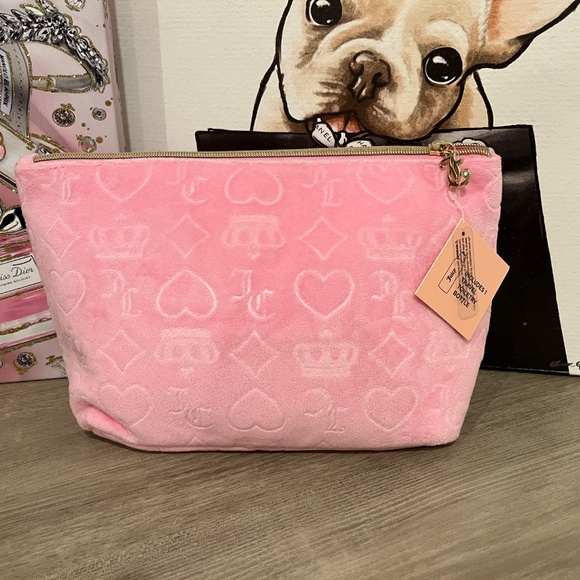 Juicy Couture 🎁Light Pink Embossed Cosmetic Bag NWT🎁 Gift Ready - Picture 3 of 10